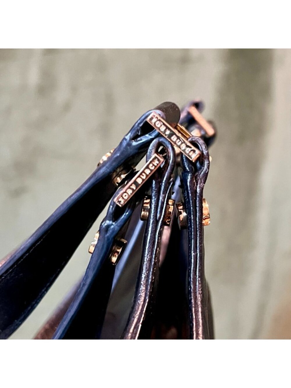 Tory Burch Black Leather Black Bombe Ella Satchel Shoulder Bag - Picture 11 of 12